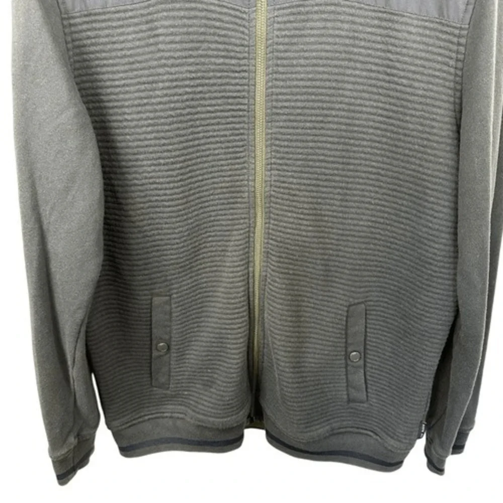 Ted Baker Mens Blue Solid Textured Mixed Media Full Zip Bomber Jacket Size 5
